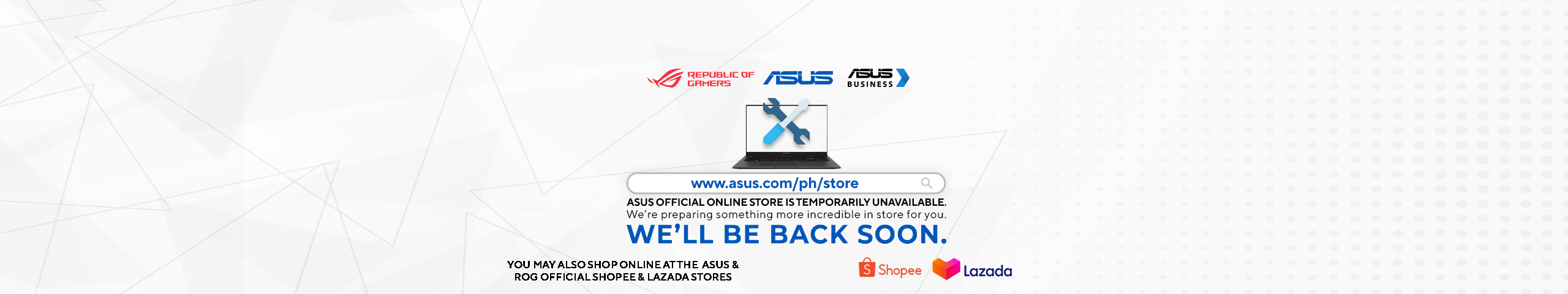 We'll Be Back Soon Banner