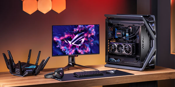 A set of  product. including a motherboard, graphics card, peripherals and monitor. which fits to AI solutions