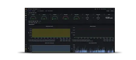 Screenshot shows data center logs and alerts