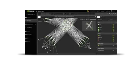 Screenshot shows the fabric and network diagram in the data center