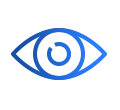 An eye-shaped icon design.