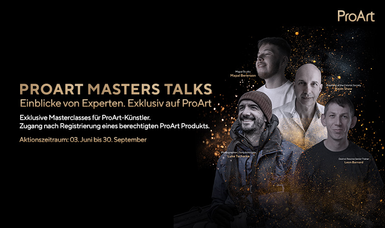 ProArt-Produktregistrierung für die ProArt Masters Talks