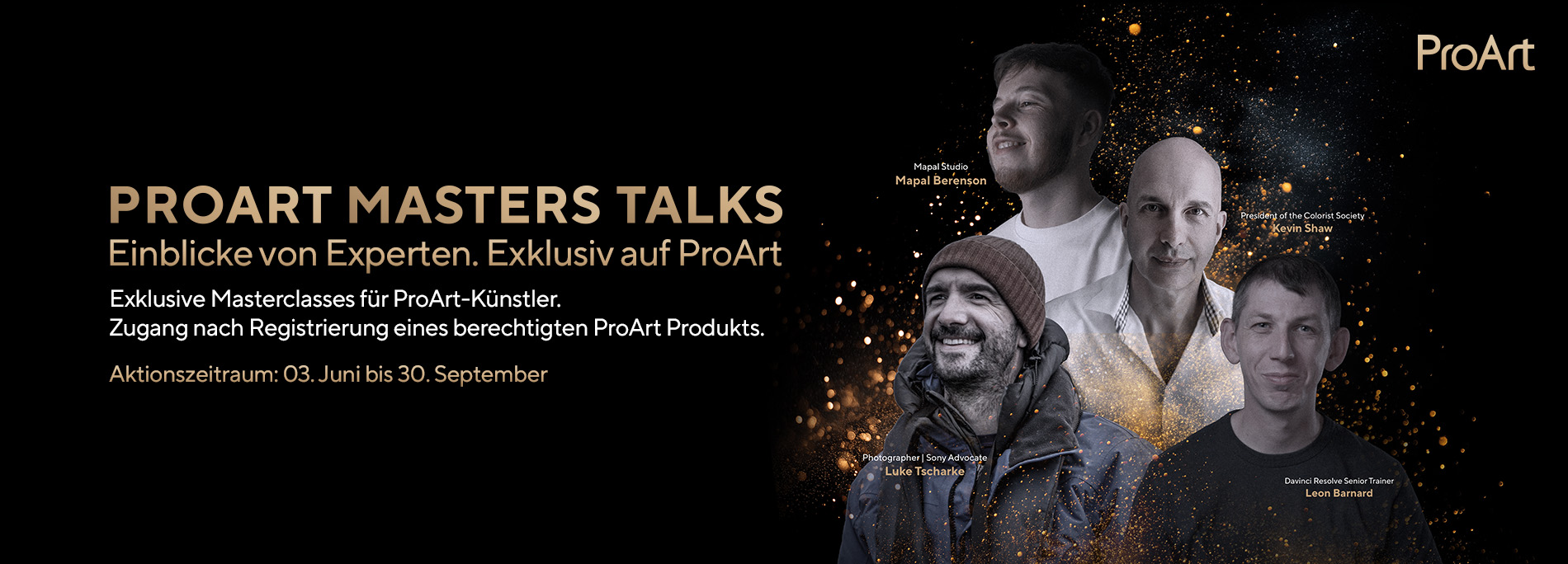 ProArt-Produktregistrierung für die ProArt Masters Talks