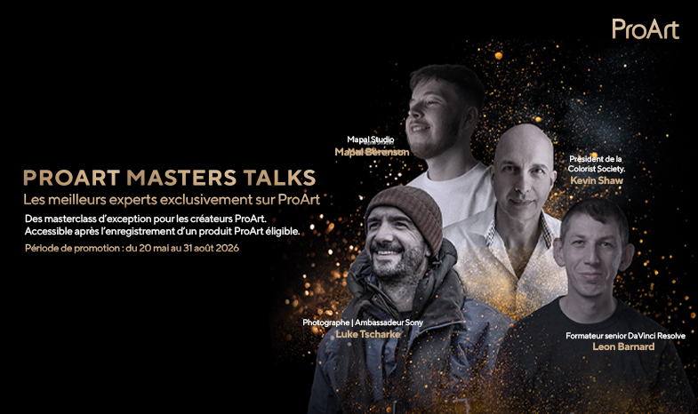 Inscription du produit ProArt pour les conférences ProArt Masters Talks.