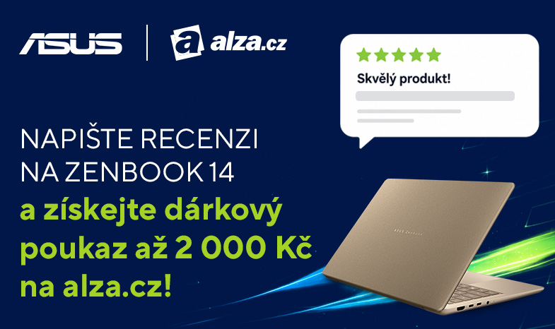Napište recenzi na Zenbook 14 a získejte dárkový poukaz až 2 000 Kč na alza.cz!