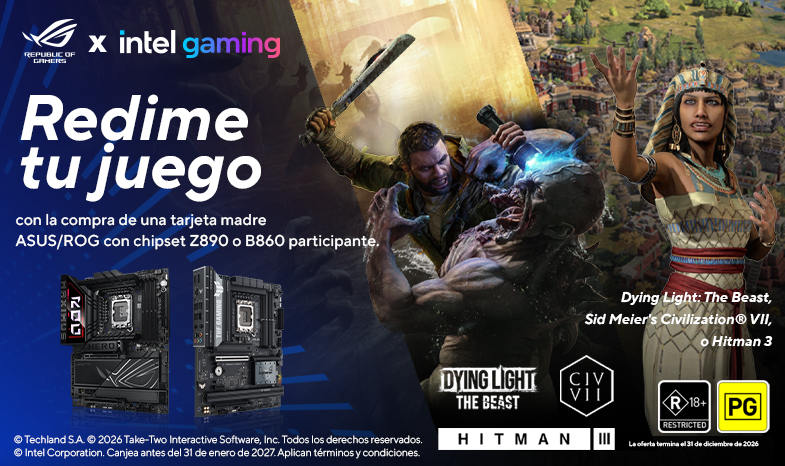 [ASUS MB x Intel] Obtén un Código de Juego con tu Tarjeta Madre 2026
