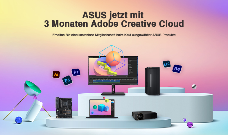 Jetzt 3 Monate Adobe Creative Cloud sichern mit ASUS (im Wert von $238.47)