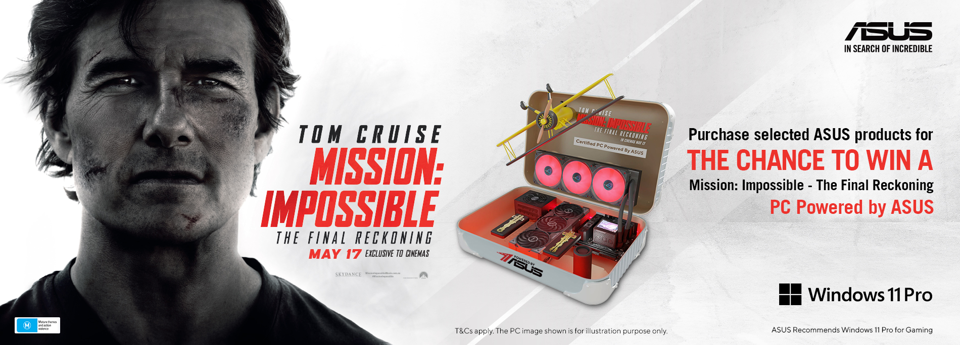 Purchase any eligible ASUS product and register for a chance to win a customised Mission: Impossible - The Final Reckoning PC Powered By ASUS