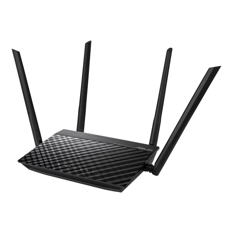 RT-AC1200L front view, tilted 45 degrees