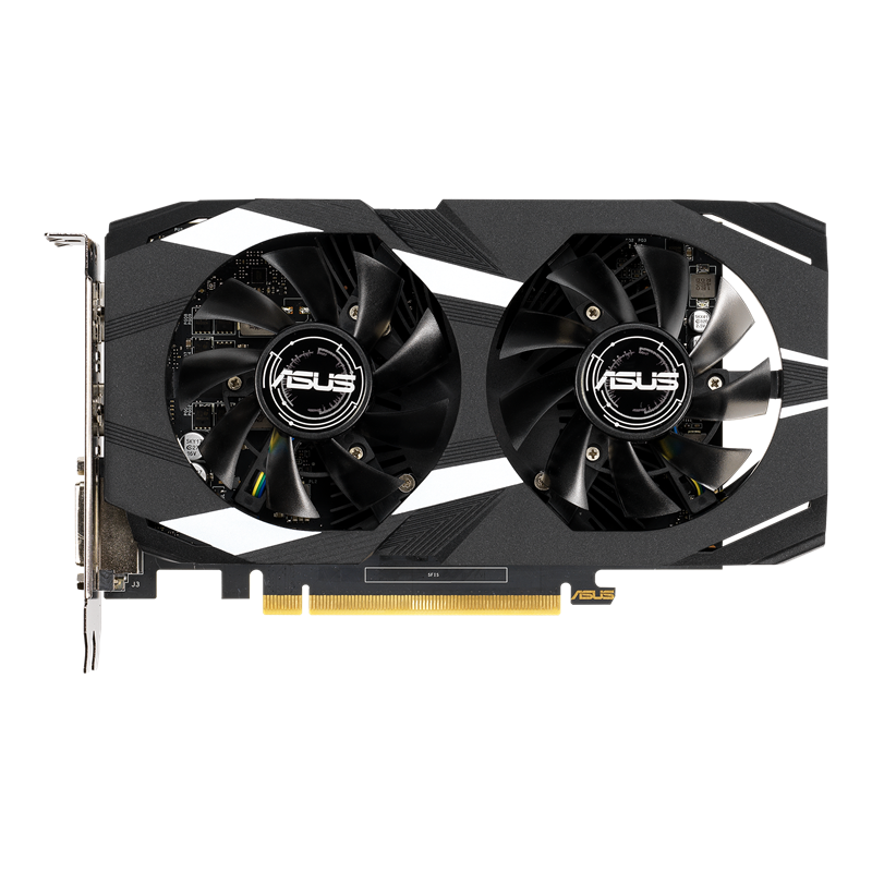 Dual GeForce GTX 1650 graphics card, front view