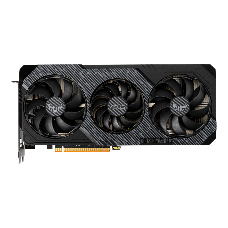 ASUS TUF Gaming X3 Radeon RX 5700 EVO graphics card with AMD logo, front view