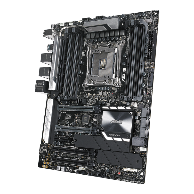 WS C422 PRO/SE motherboard, left side view