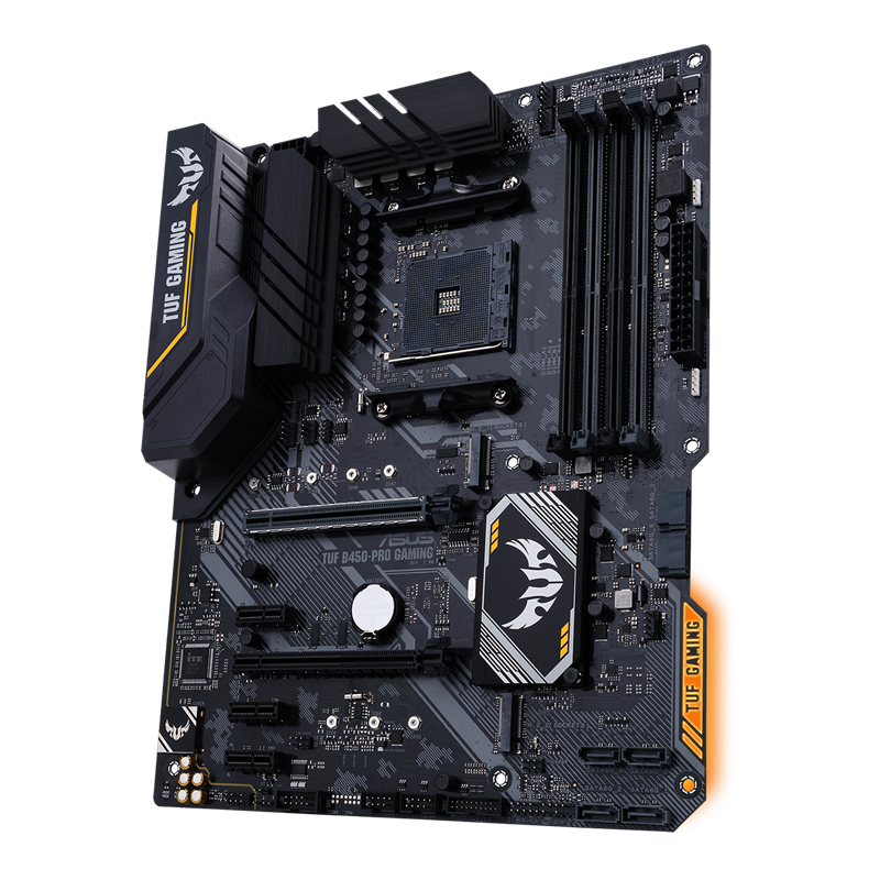 TUF B450-PRO GAMING front view, 45 degrees