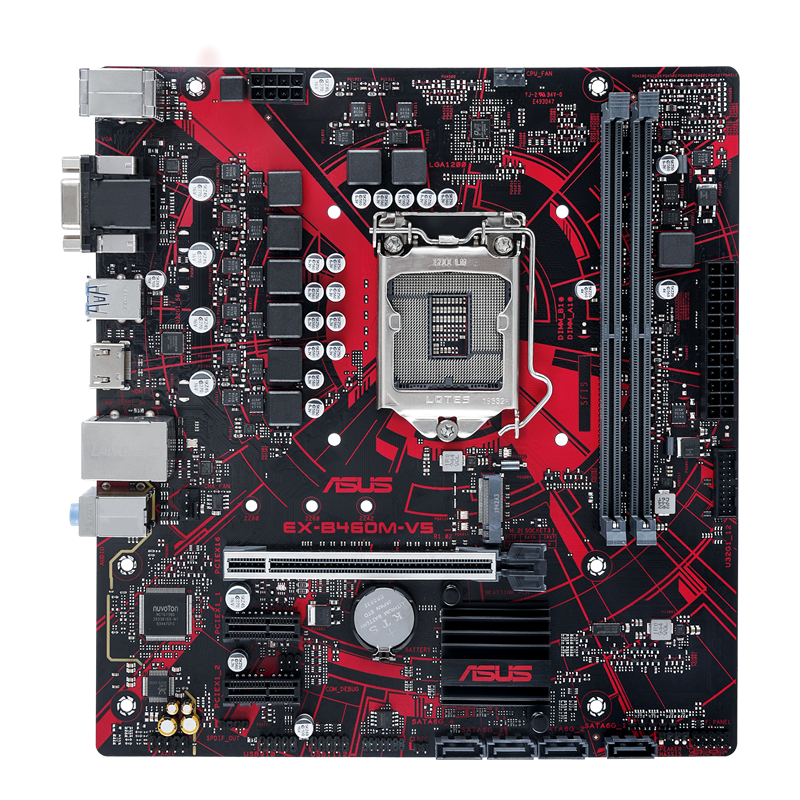 EX-B460M-V5 motherboard, front view
