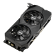 Dual GeForce GTX 1660 SUPER 6GB GDDR6 EVO graphics card, front angled view