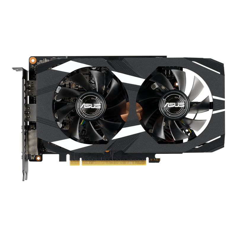 Dual GeForce GTX 1660 Ti OC edition graphics card, front view