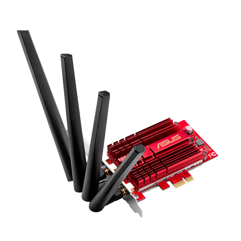 PCE-AC88 front view, tilted 45 degrees, with antenna open