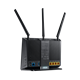 DSL-AC68U rear view, showing I/O ports, tilted 45 degrees