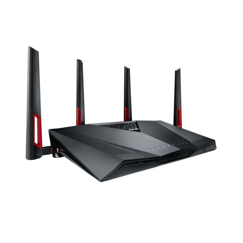 RT-AC88U front view, tilted 45 degrees