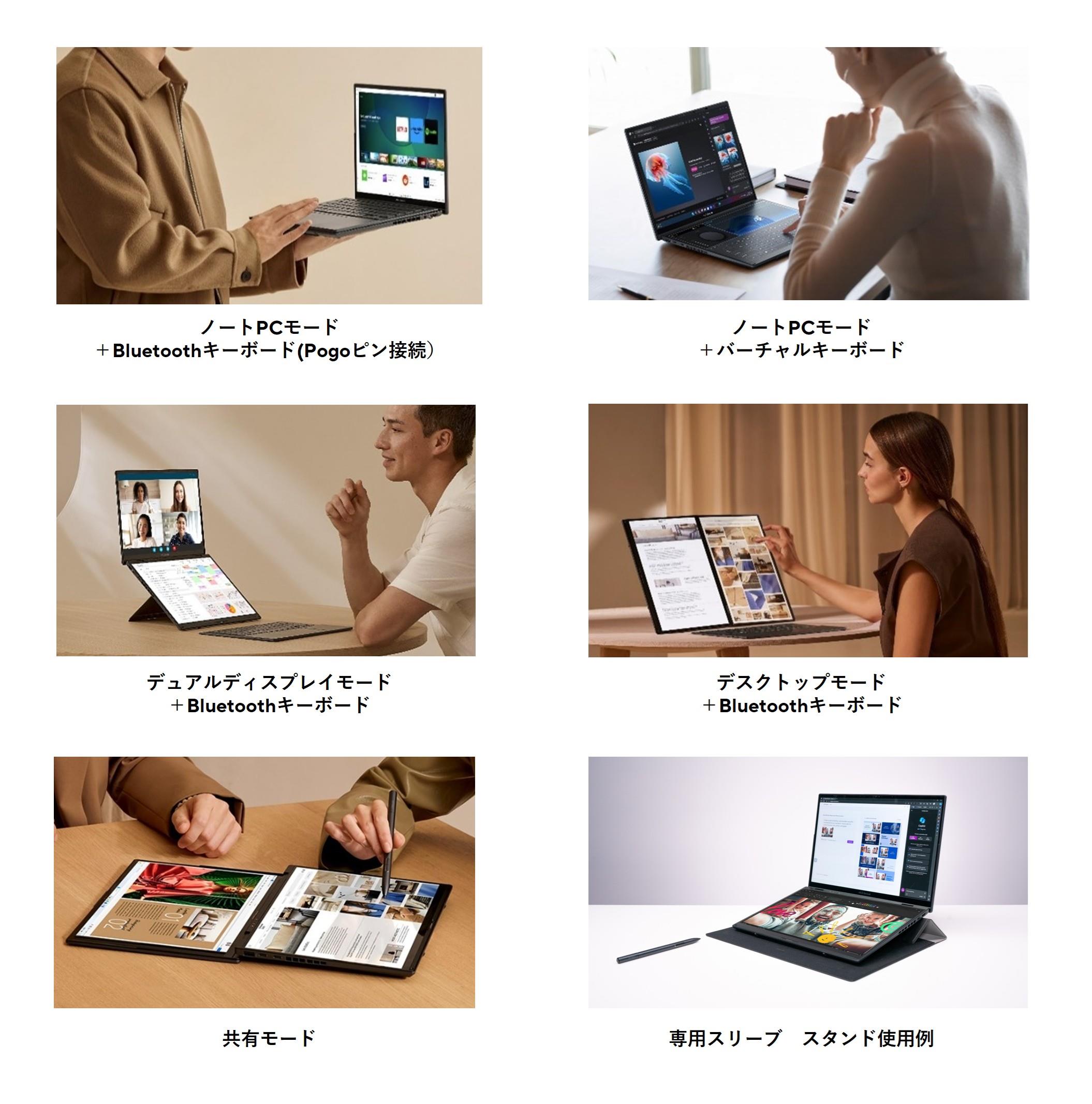 ASUS Zenbook DUO UX8406CA 5つのモード