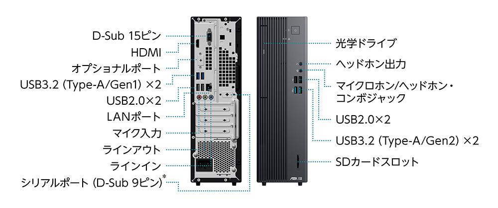 デスクトップパソコンならではの充実したインターフェースで業務を快適に