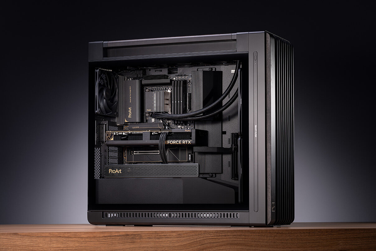 Zdjęcie pod kątem 45° przedstawiające wymarzony zestaw PC The Master Creator.